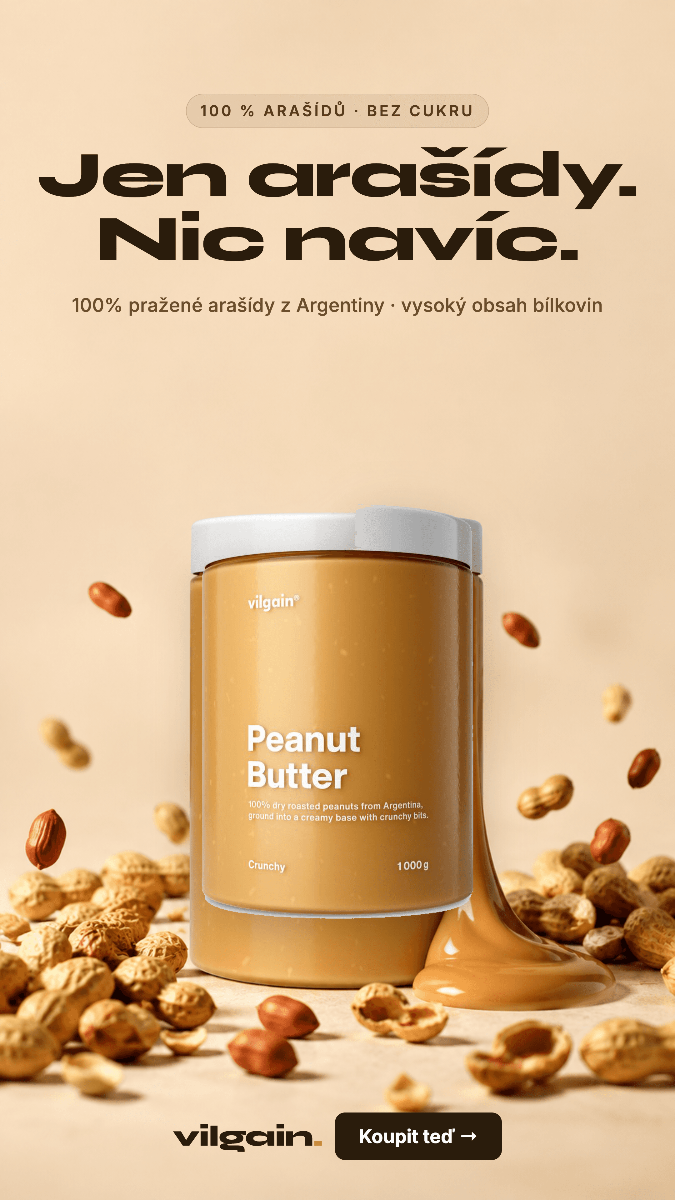 Ukázková produktová kreativa — arašídové máslo