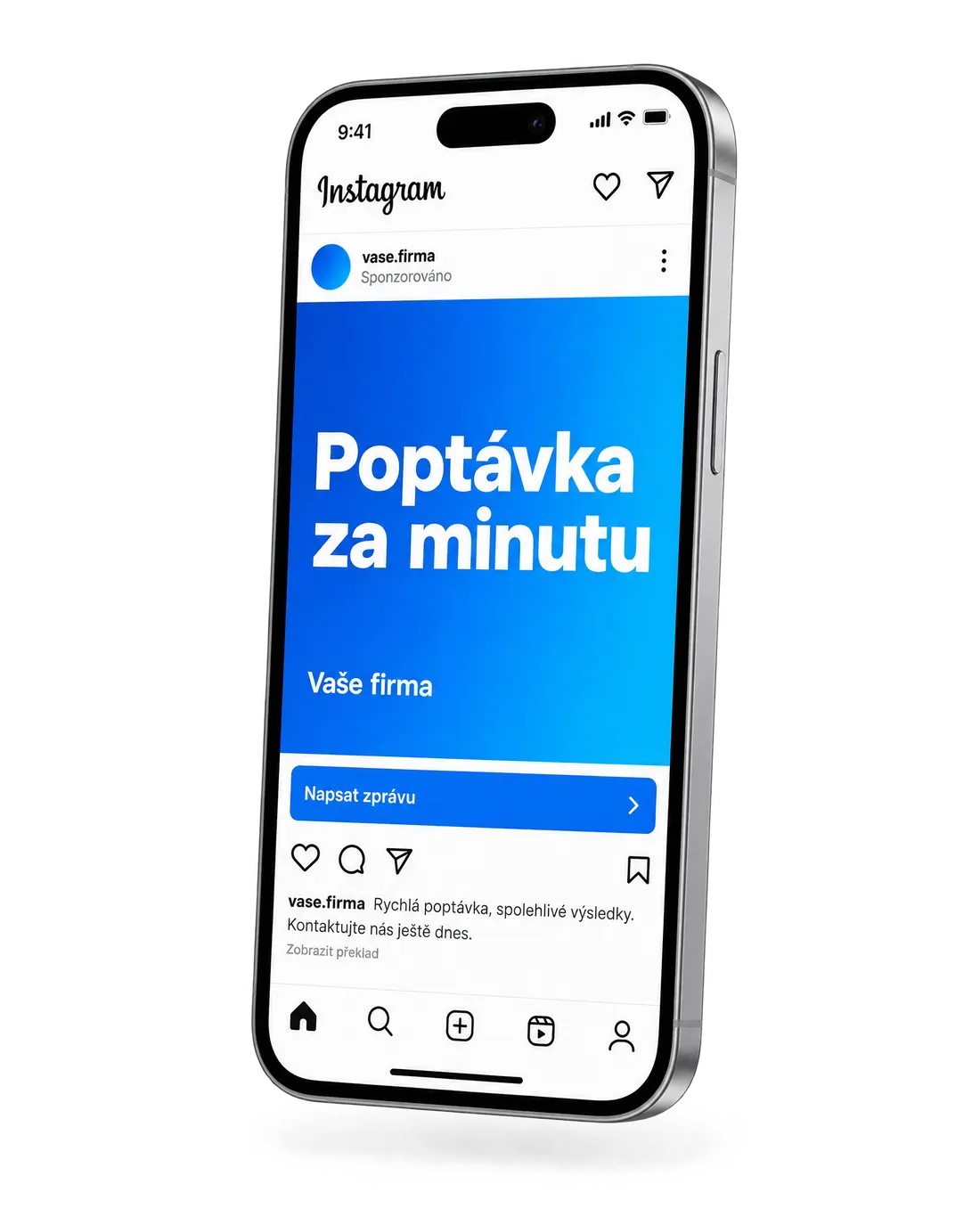 Varianta C: textová grafika Vaší firmy na Instagramu