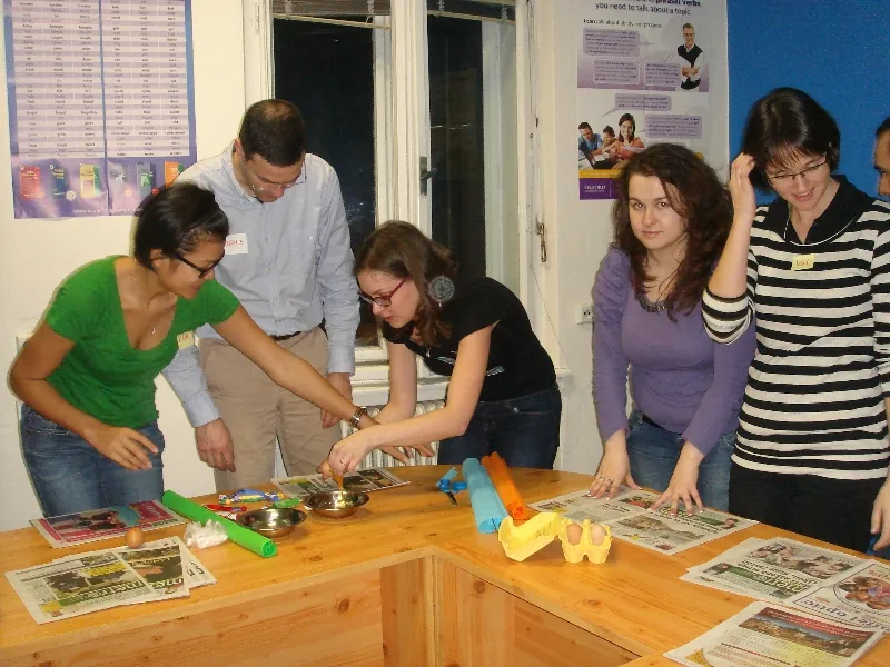 Students at a Czech Easter night event